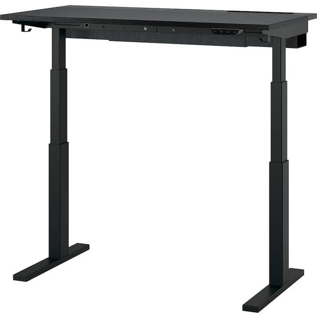 MITTZON skrivbord sitt/stå, elektrisk svartbetsad askfaner/svart, 120x60 cm