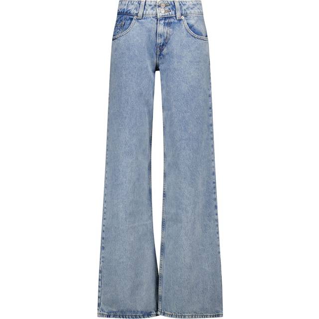 Levi's – Ljusblå, stentvättade jeans med ledig passform och superlåg midja
