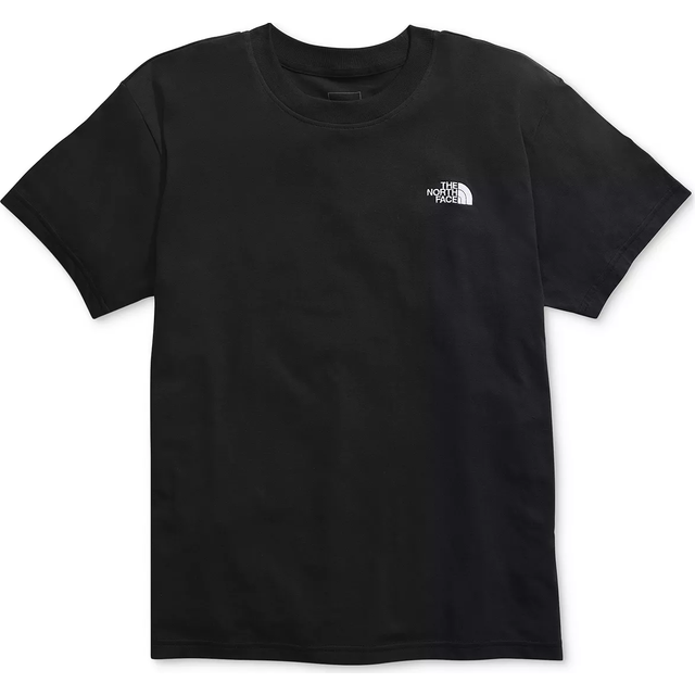 The North Face Evolution Box Fit TNF Size Short Embroidered Simple Black Men's Tee, Black, Small, Sleeve, Logo,