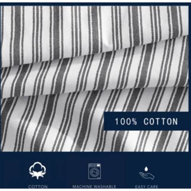 Coleridge Striped Charcoal Grey Queen Fitted Sheet