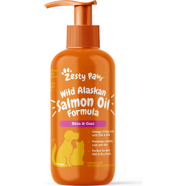 Zesty Paws  Wild Alaskan Omega + Salmon Oil  For Dogs & Cats  8.5 fl oz (251 ml)