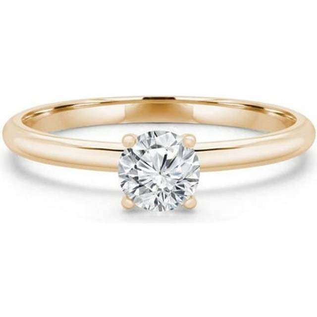 Majesty Diamonds MD240047-5.5 0.33 CT Round Diamond 4-Prong Solitaire Engagement Ring in 14K Yellow Gold - Size 5.5