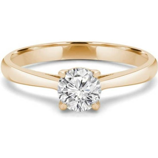 Majesty Diamonds MD240049-5.5 0.33 CT Round Diamond 4-Prong Solitaire Engagement Ring in 14K Yellow Gold - Size 5.5