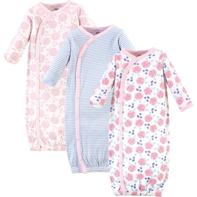 Touched by Nature unisex baby Organic Cotton Kimono Nightgown  Pink Rose  Preemie US
