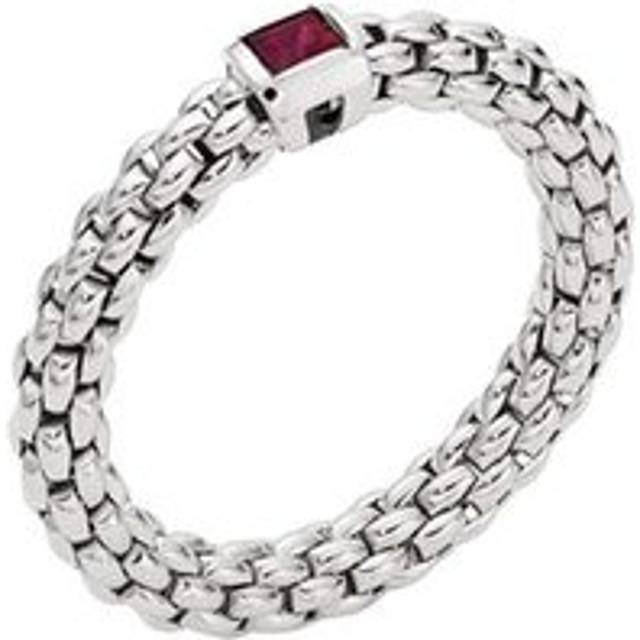 Fope Souls 18ct White Gold Ruby Flexible Ring