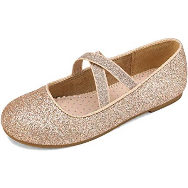 DREAM PAIRS Unisex-Child Flats Mary Jane  Gold  5 Big Kid