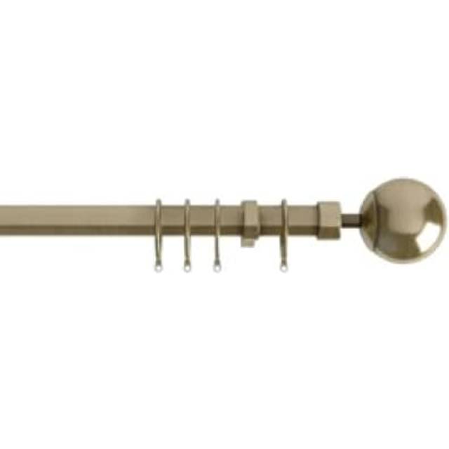 New Edge Blinds Finesse Extendable Curtain Pole Antique Brass Finesse Extendable Curtain Pole 22-25mm 170cm, Gold