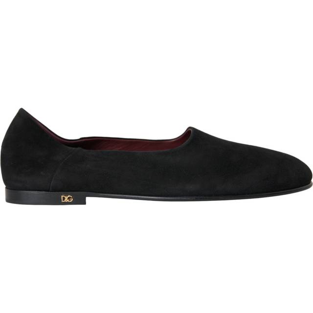 Dolce & Gabbana Black Suede Loafers Formal Dress Slip On Shoes - EU39/US6