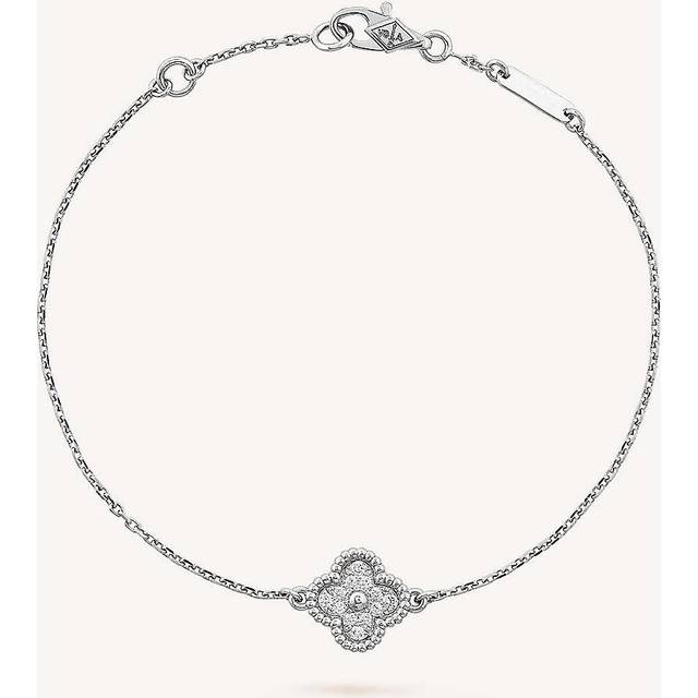 Van Cleef & Arpels Womens White Gold Sweet Alhambra White-gold and 0.08ct Diamond Bracelet - WHITE GOLD