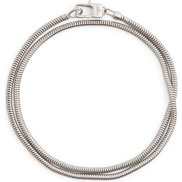 Tateossian Rhodium-Plated Sterling Silver Serpente Bracelet - L