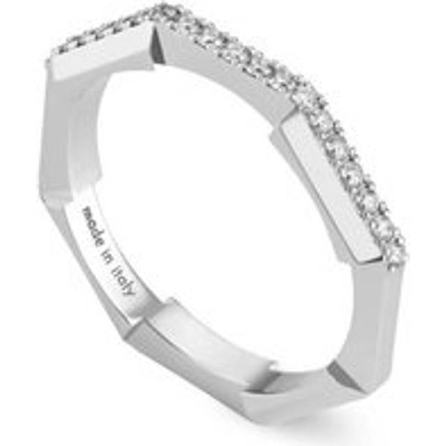 Gucci Link to Love 18ct White Gold Diamond 3mm Ring - J