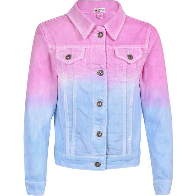 (11-12 Years, Pink) Kids Girls Jackets Denim Style Fashion Jean Jacket