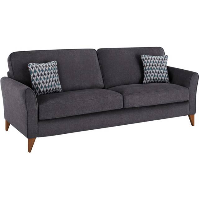 Orkney Graphite Fabric Sofas - 4 Seater Sofa - Jasmine Range - Oak Furnitureland
