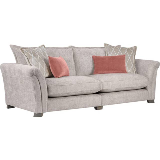 Ivory Fabric Sofas - 4 Seater Sofa - Ashby Range - Oak Furnitureland