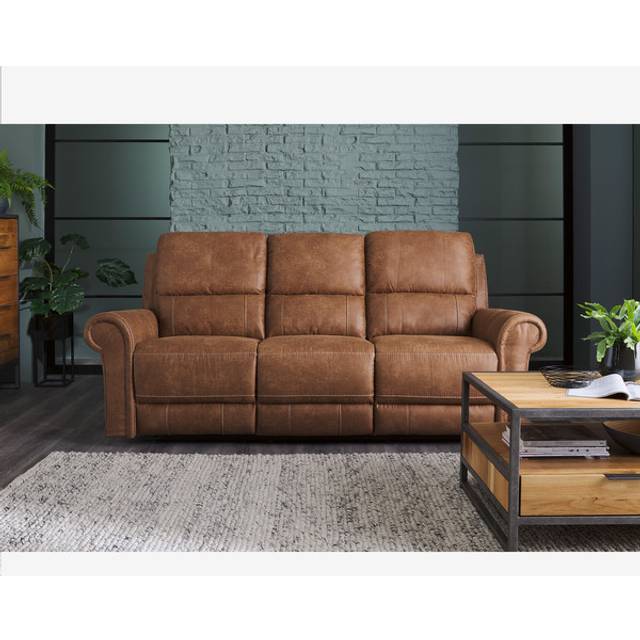 Ranch Brown Fabric Sofas - 3 Seater Sofa - Colorado Range - Oak Furnitureland