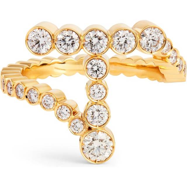 Sophie Bille Brahe Yellow Gold and Diamond Ensemble 'T' Ring - 52