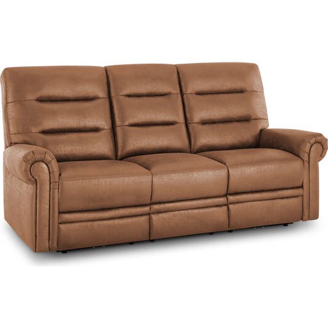 Ranch Brown Fabric Sofas - 3 Seater Static Sofa - Eastbourne Range - Oak Furnitureland