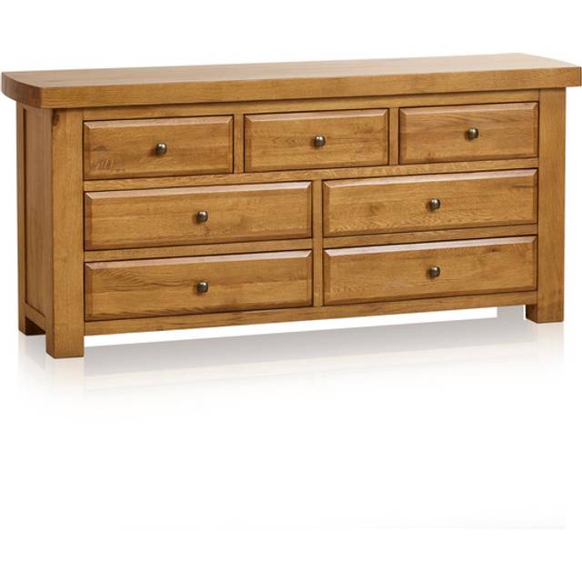 Handmade 100% Solid Rustic Oak Chest of Drawers - 7 Drawer Chest - Hercules Range - Oak Furnitureland