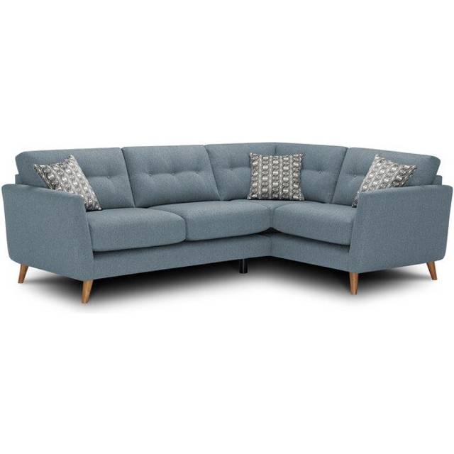 Rosa Denim Fabric Sofas - Corner Sofa Left Hand - Evie Range - Oak Furnitureland