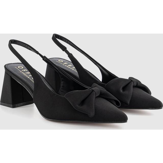 OFFICE Womens Marley Bow Detail Slingback Block Heels Black, 7