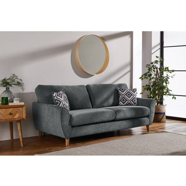 Granite Fabric Sofas - 4 Seater Sofa - Milner Range - Oak Furnitureland