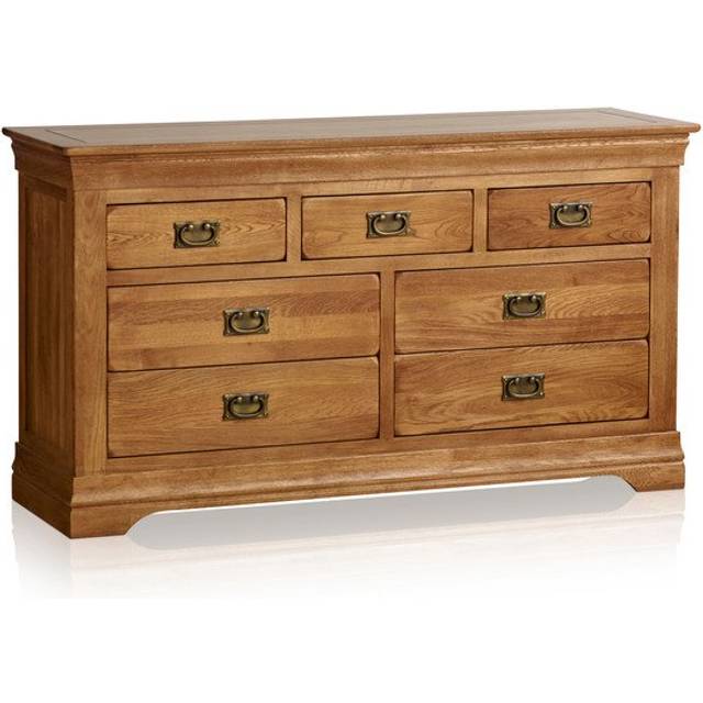 Rustic Solid Oak Chest of Drawers - 7 Drawer Chest - French Farmhouse Range - Oak Furnitureland