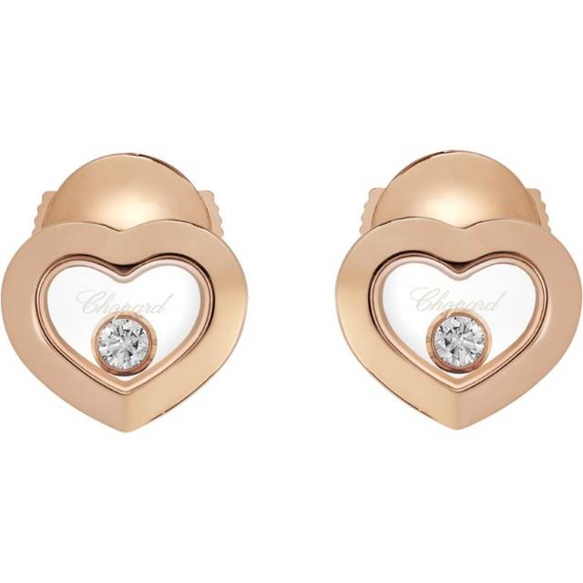 Chopard Rose Gold And Diamond Happy Diamonds Icons Earrings - One size