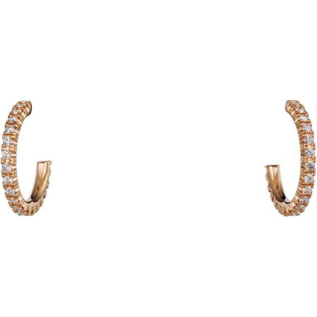 Small Rose Gold and Diamond Étincelle de Cartier Hoop Earrings - One size