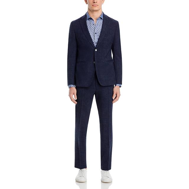 Boss H-Huge Wool & Linen Melange Solid Slim Fit Suit