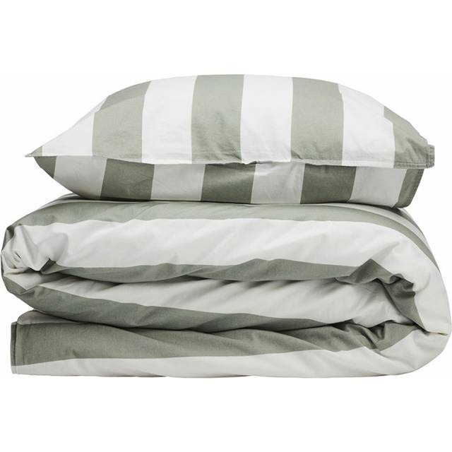Gripsholm Påslakanset Vintage Stripe Green 240x220 cm