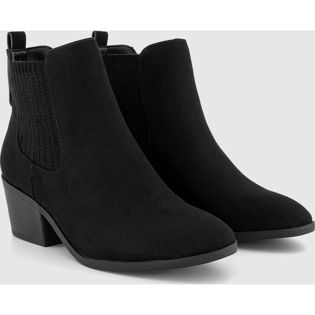 OFFICE Womens Abiding Block Heel Western Boots Black, 3