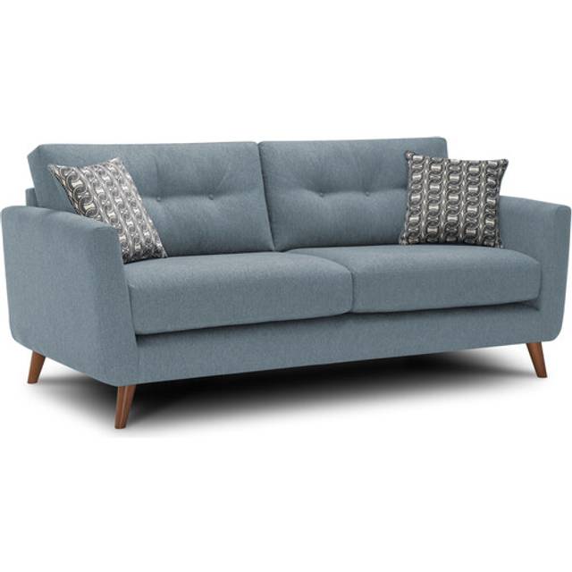 Rosa Denim Fabric Sofas - 3 Seater Sofa - Evie Range - Oak Furnitureland