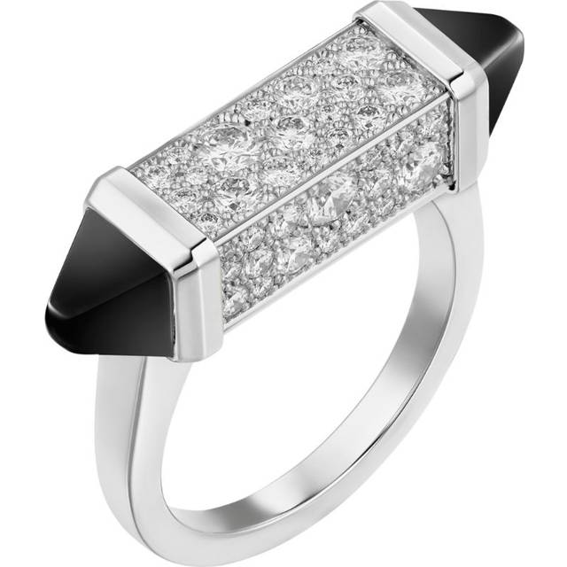White Gold, Diamond and Onyx Les Berlingots de Cartier Ring - 49