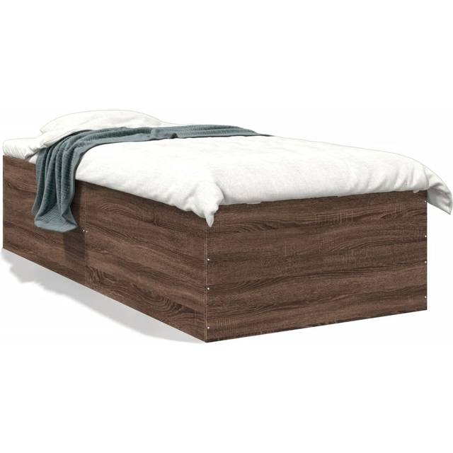 Vidaxl - Bed Frame without Mattress Brown Oak 90x190 cm Single