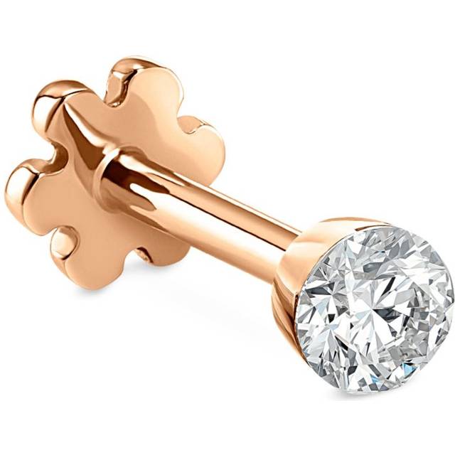 Maria Tash Rose Gold Invisible Set Diamond Threaded Stud Earring - 2mm