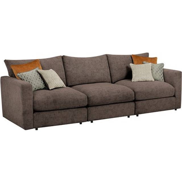 Brown Fabric Sofas - Modular 3 Seat Sofa - Malvern Range - Oak Furnitureland
