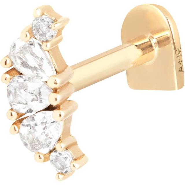 Astrid & Miyu Yellow Gold and Topaz Single Stud Earring - One size