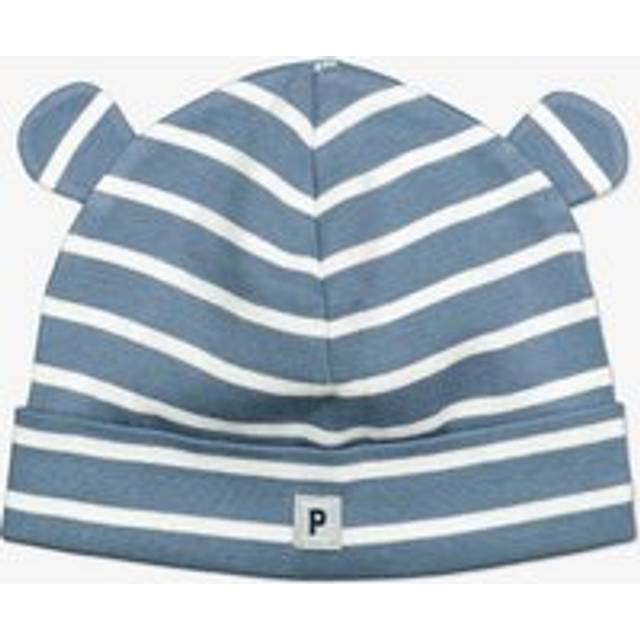 Striped Baby Beanie Hat - Blue - 1-4m x 40/42