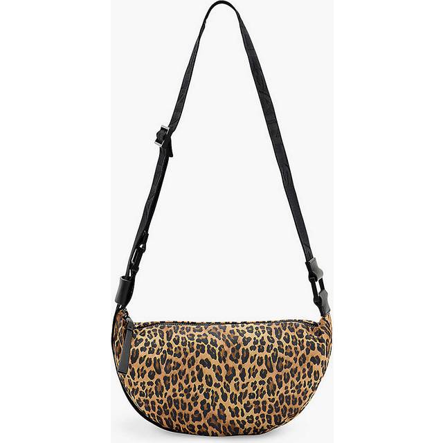 Allsaints Womens Carcle Leopard Half Moon Recycled-polyester Cross-body Bag 1 Size - CARCLE LEOPARD