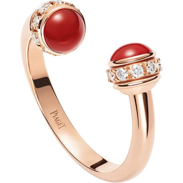 Piaget Rose Gold, Diamond and Carnelian Possession Open Ring - Red - 48