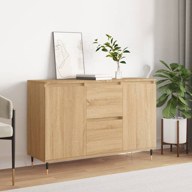 vidaXL Sideboard Sonoma Oak 104x35x70 cm Engineered Wood - Brown