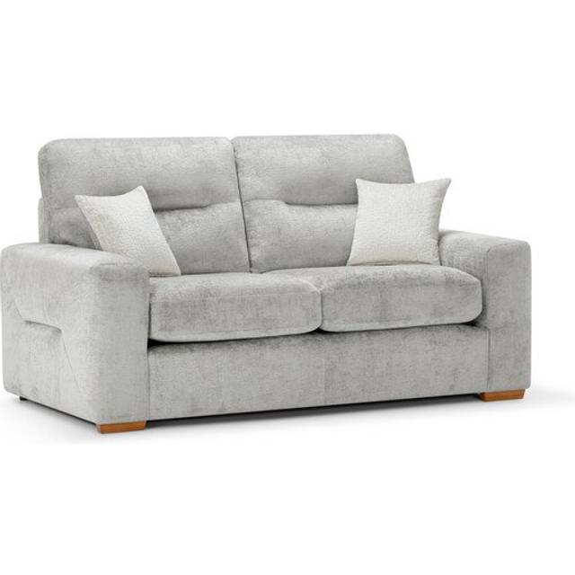 Paolo Silver Fabric Sofas - 2 Seater Sofa - Lorenzo Range - Oak Furnitureland