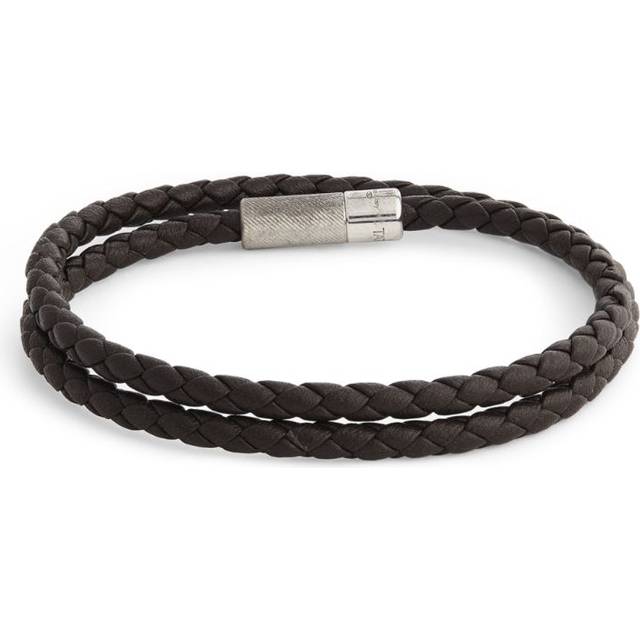 Tateossian Leather Double-Wrap Braided Bracelet - Brown - One size