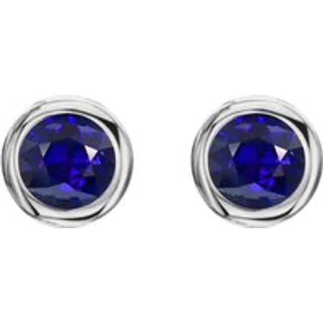 18ct White Gold 0.50ct Sapphire Solitaire Stud Earrings