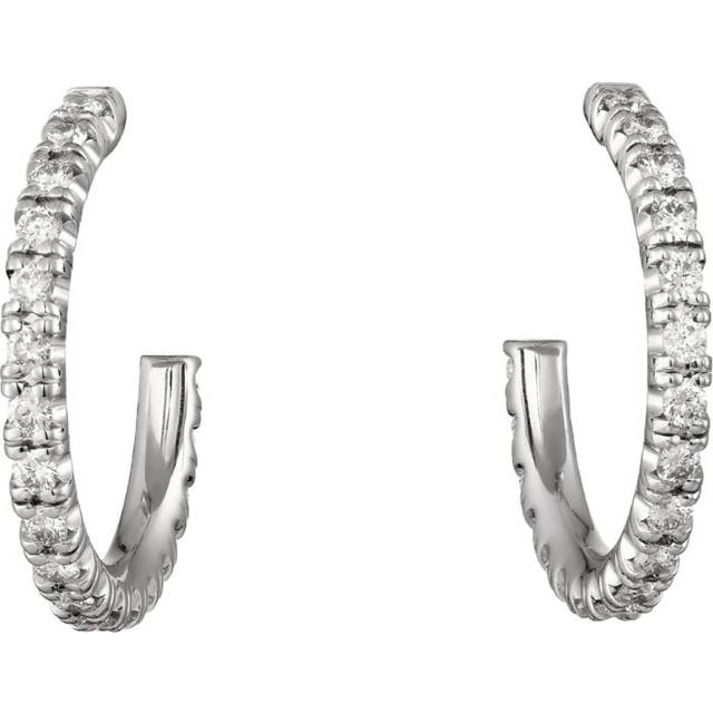 Small White Gold and Diamond Étincelle de Cartier Hoop Earrings - One size