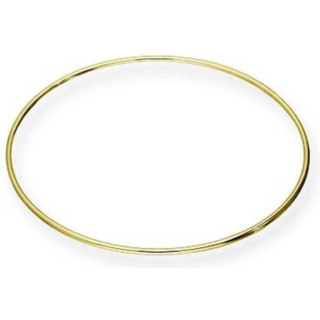 Gold plated sterling silver round bangle 68mm