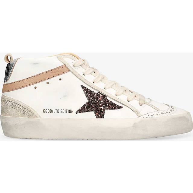 Golden Goose Womens White/comb Midstar 11489 Contrast-panel Leather Mid-top Trainers Eur 40 / 7 Uk Women - WHITE/COMB