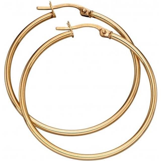 Fine Jewellery by John Greed 9ct Gold 30mm Hoop Earrings For Women - gold