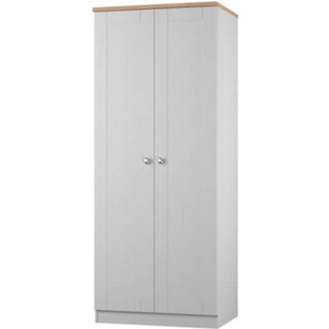 Sussex Tall Wardrobe Grey & Light Oak 1 Shelf 74cm