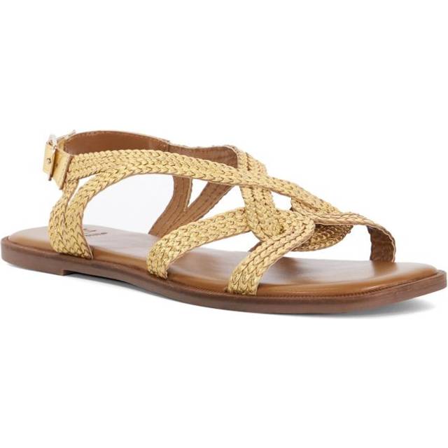 Dune Womens Gold Leather Lorra Rope-embellished Flat Sandals Eur 38/5 Uk Women - GOLD LEATHER